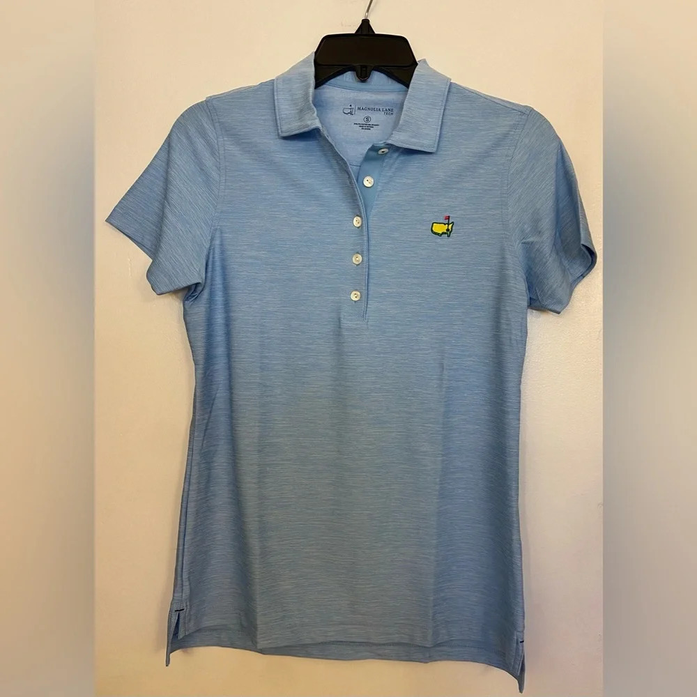 NWT Magnolia Lane Tech Masters Polo Light Blue Size Small